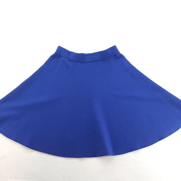 Rebecca Taylor Blue Ribbed Circle Skirt Size M Flared A-Line Textured Statement - Picture 2 of 9